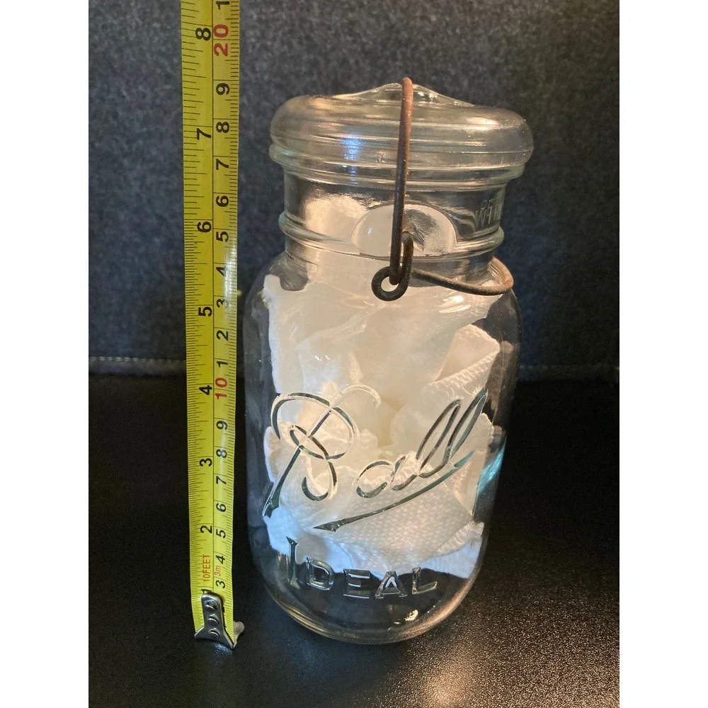 Ball Ideal‎ Glass Storage Canister Jar Lid Wire Bail Closure Farmhouse Decor